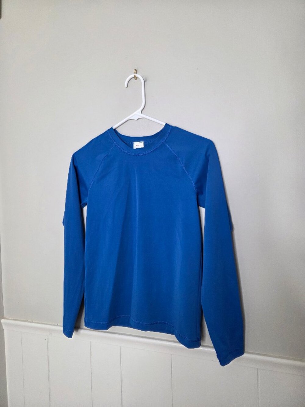 HANNA ANDERSSON Solid Blue Long Sleeve Rash Guard